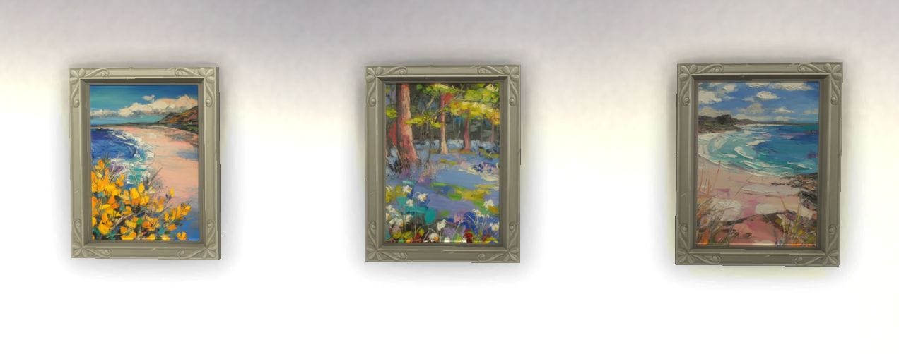 Sims 4 Impasto Paintings (Recolor Of Sunflower) – Simsworld.Net
