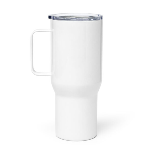 "Live, Buy, Build" Travel mug with a handle - Image 2